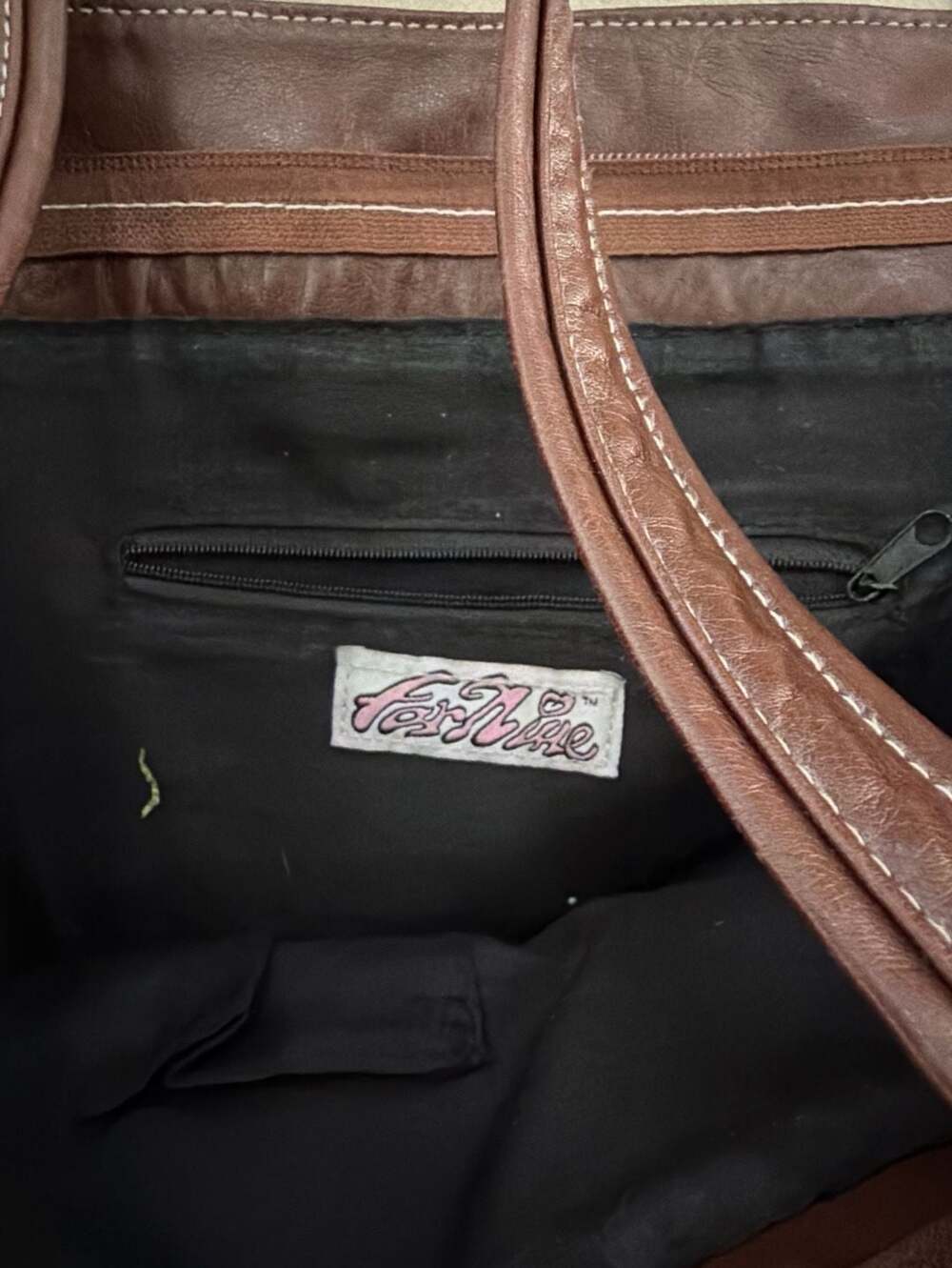 Far Nine Multicolored Leather Patchwork Fringe To… - image 2